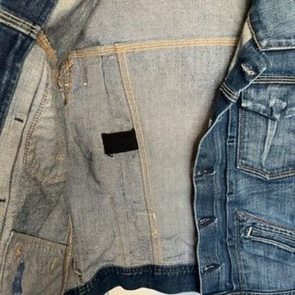 Vintage 7 For All Mankind Women's Blue Denim Jacket With Button Front & Pockets - Picture 6 of 16